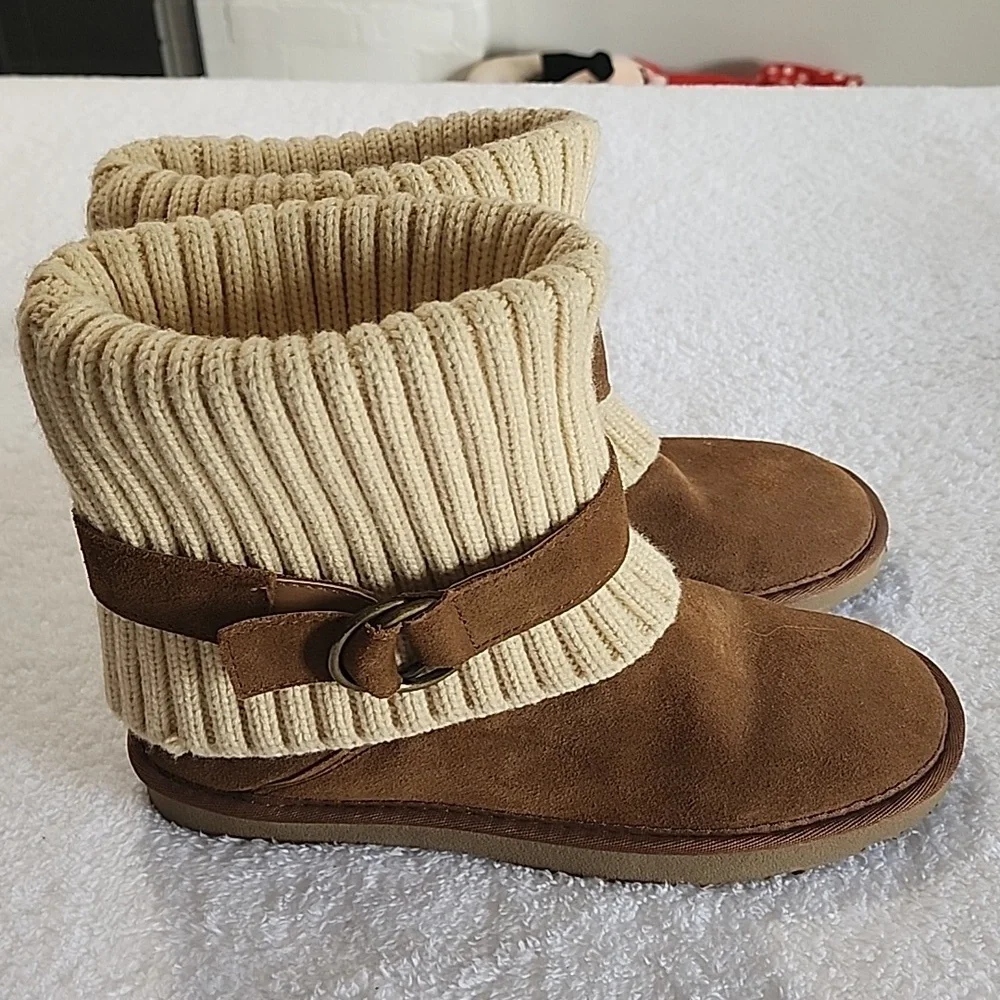 Sonoma Brown Suede Knit Boots